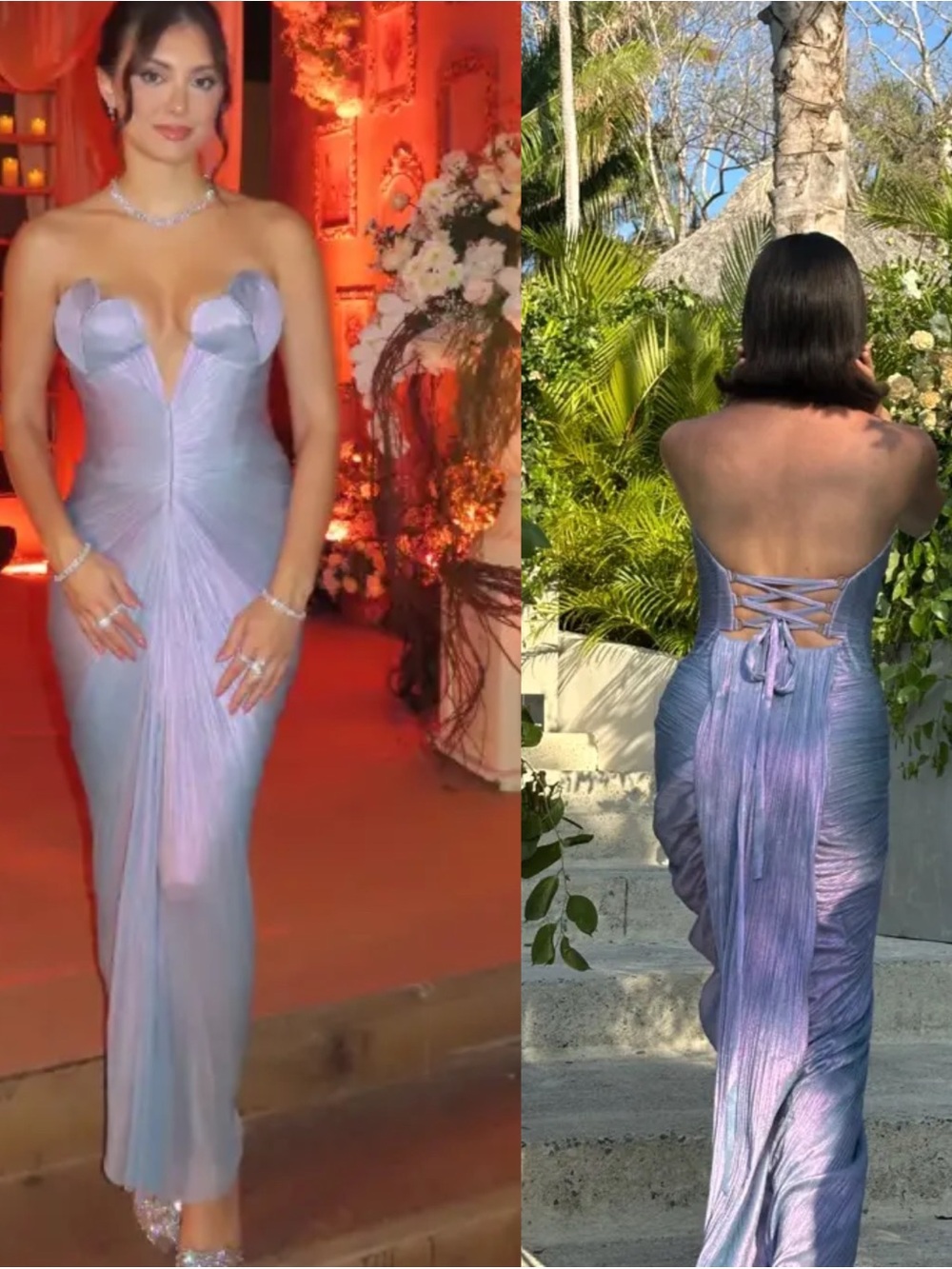 Maria Lucia Hohan Reina Silk Tulle Metallic Dress in Lovespell Purple US 4